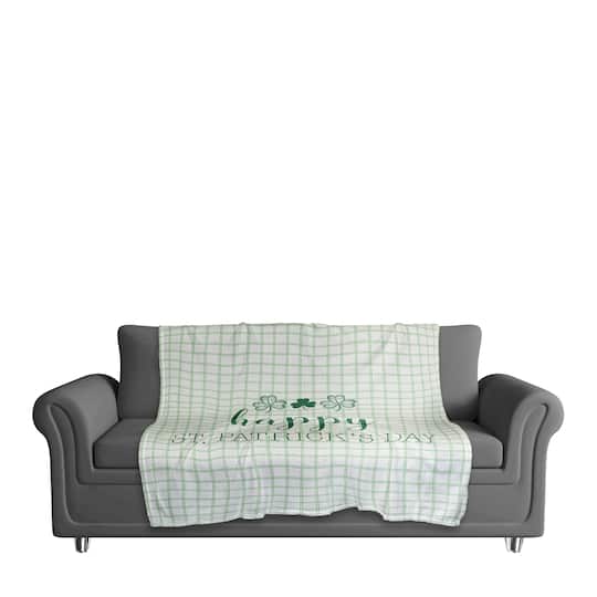 Happy Pats Day Plaid 50" x 60" Coral Fleece Blanket